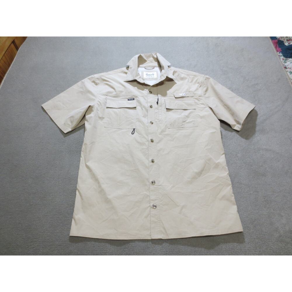 KastKing Mens Shirt Medium Fishing Outdoors Vented Pockets Short Sleeve